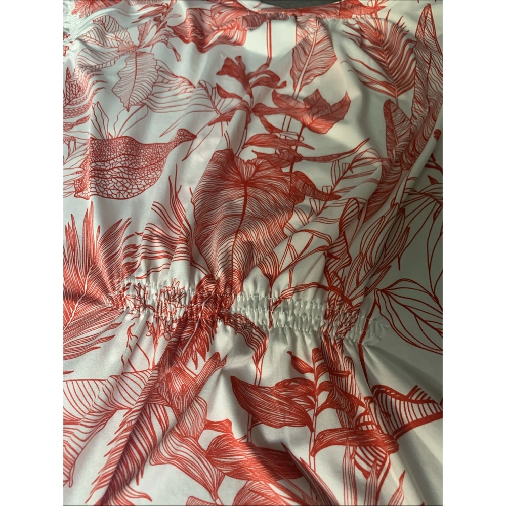 Rachel Rachel Roy Blouse Plus Size 2X Red White Tropical Leaf Print Ruffle Top - Picture 11 of 11